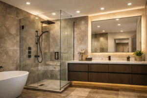 Bathroom renovation works in Dubai villa