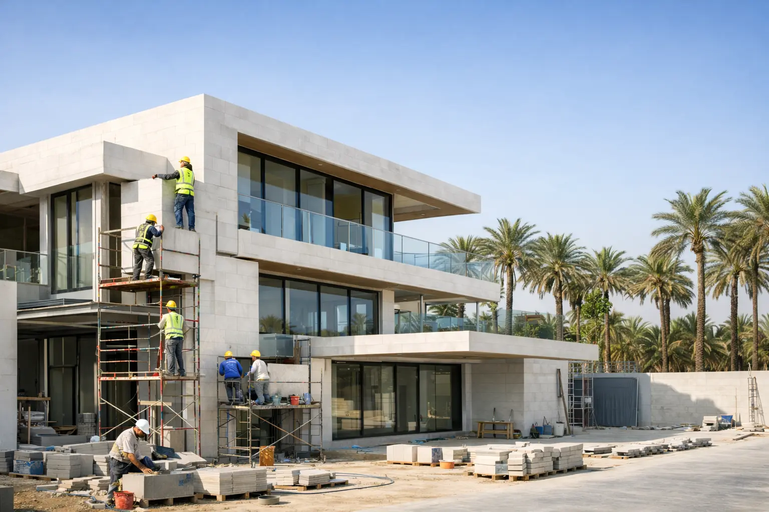 Luxury villa construction project by villa construction companies in Dubai