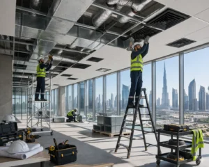 HVAC-installation-in-a-Dubai-office