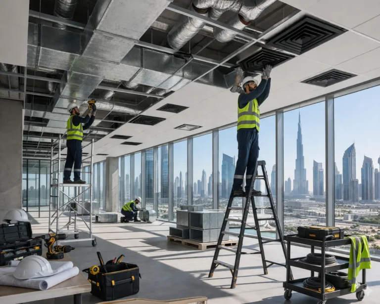 HVAC-installation-in-a-Dubai-office