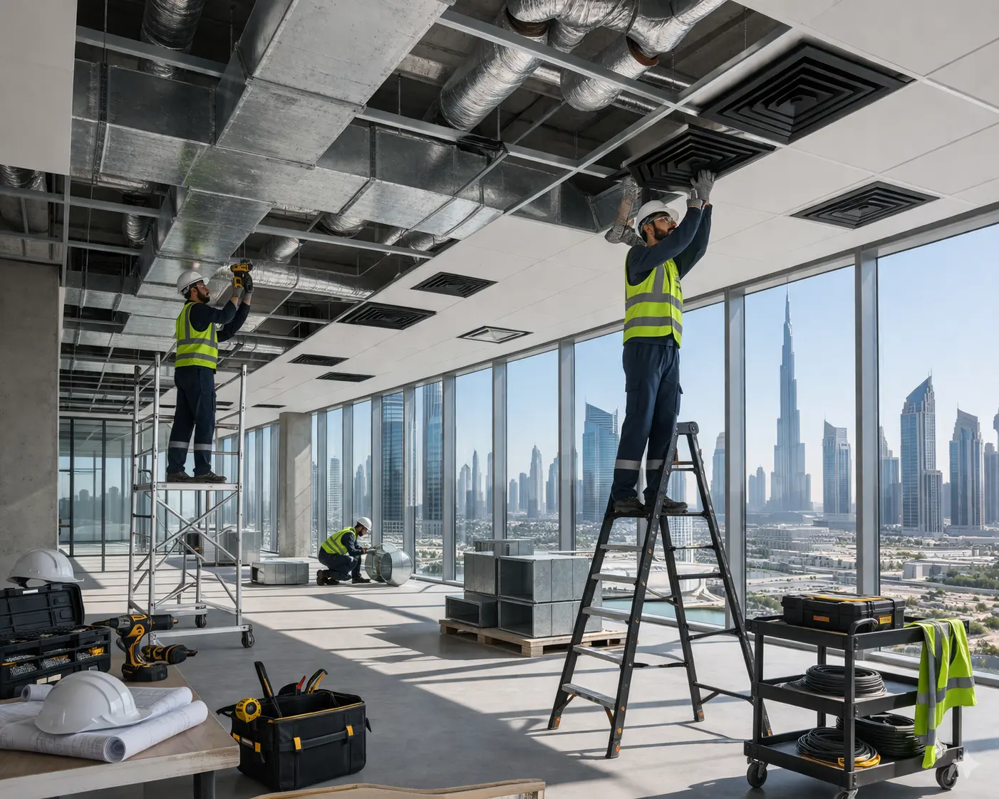 HVAC-installation-in-a-Dubai-office